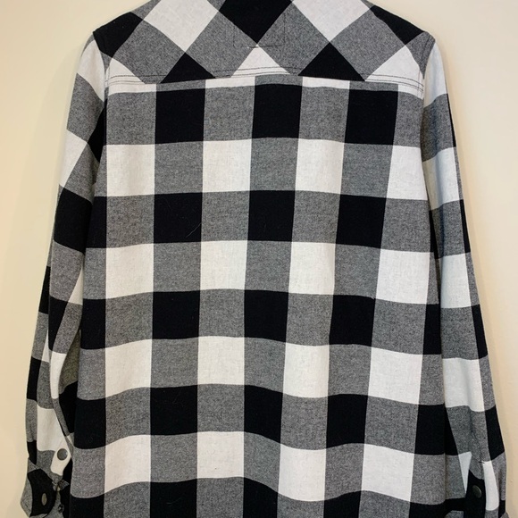 Orvis Fleece Lined Cotton Black and White Buffalo Check Jacket SZ Large! - Picture 6 of 9